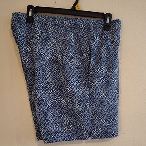 Athletic Works Men's Blue Patterned Shorts
